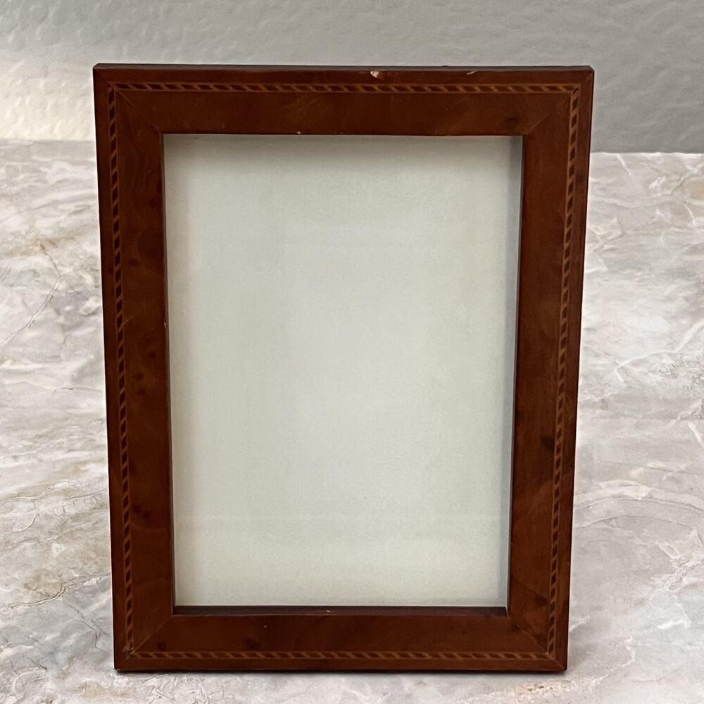 VTG Terragrafics Wood Picture Photo Frame 5X7" Mid-Century Modern Wood Inlay